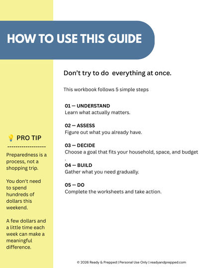 Emergency Water Guide and Workbook